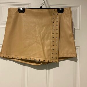 SO Tan Faux Leather Skort W/Studs Size 13 (Juniors)